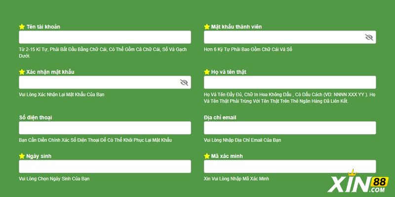 Các bước đăng ký Xin88 nhanh chóng và an toàn
